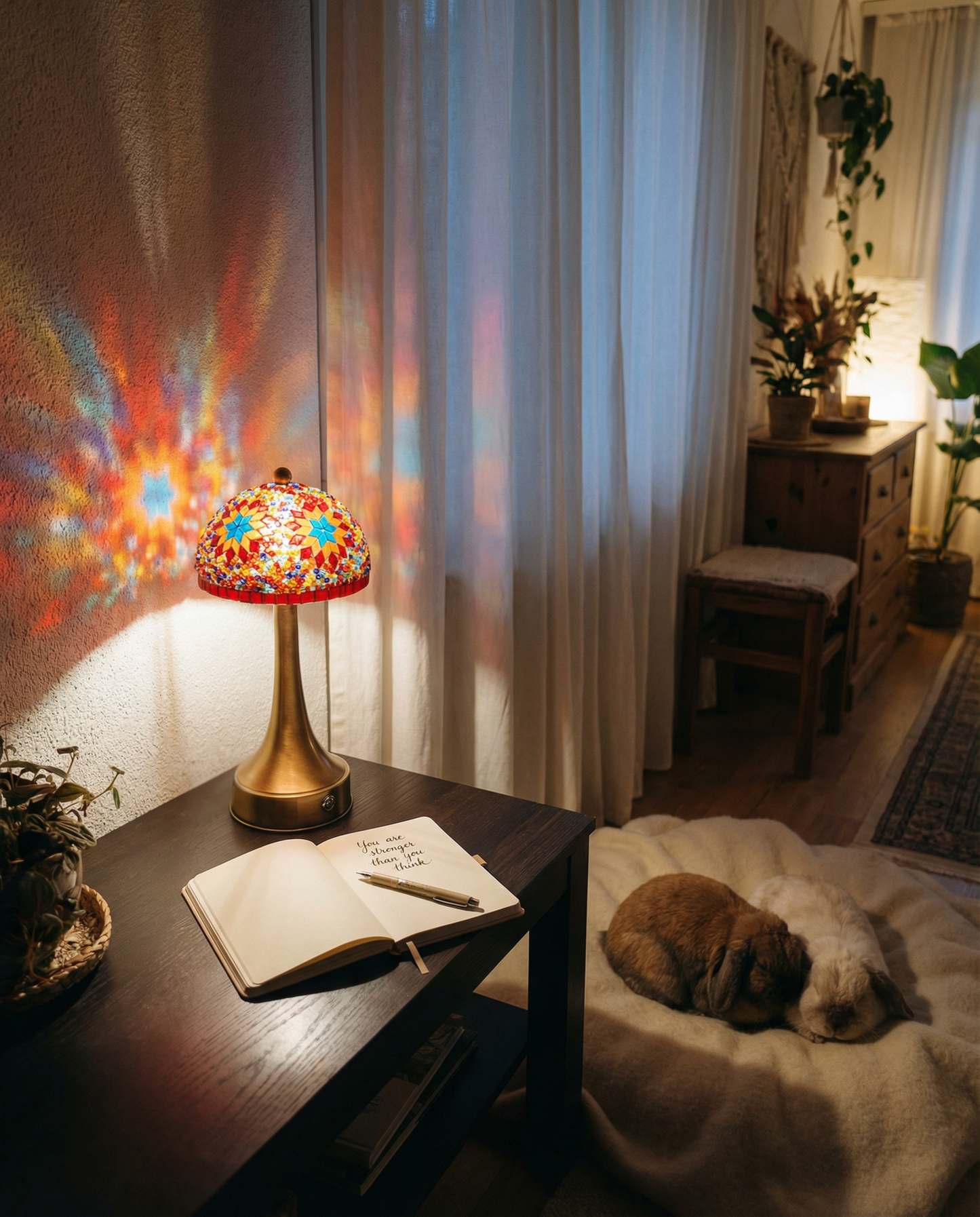 Tafellamp Parasol LED mozaieklamp oosters design 34 cm - Disco