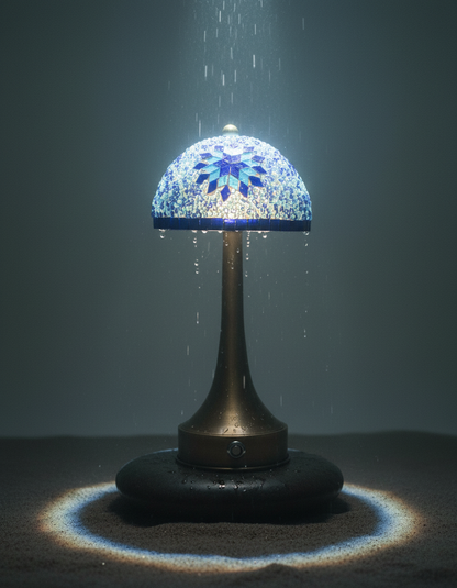 Tafellamp Parasol LED mozaieklamp oosters design 34 cm - Blauw