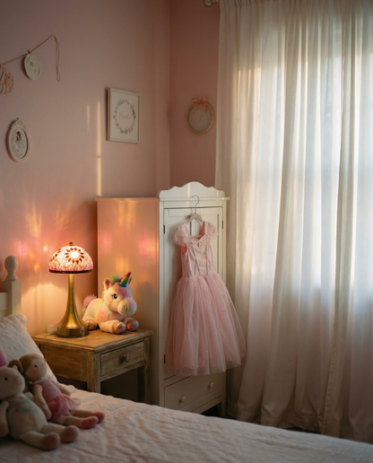 Tafellamp Parasol LED mozaieklamp oosters design 34 cm - Roze